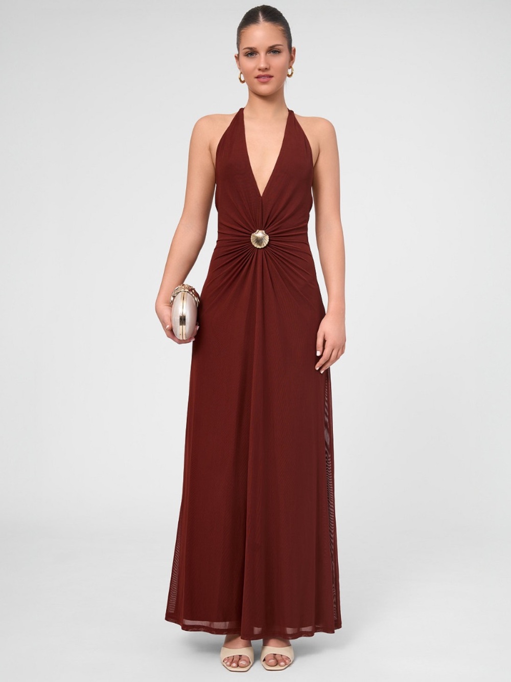 Rachel Roy Sabella Sleeveless Mesh Maxi Dress